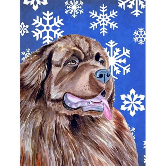 11 x 15 in. Newfoundland Winter Snowflakes Holiday Garden Size Flag