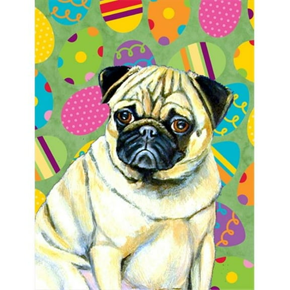 11 x 15 in. Pug Easter Eggtravaganza Garden Size Flag