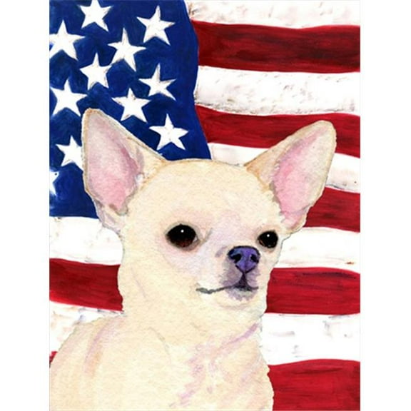 11 x 15 in. Usa American Flag With Chihuahua Flag Garden Size