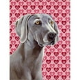 thumbnail image 1 of 11 x 15 in. Weimaraner Hearts Love And Valentines Day Portrait Flag Garden Size, 1 of 1
