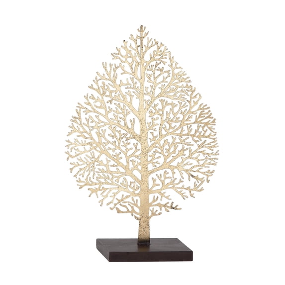 11" x 16" Gold Metal Tree Sculpture, by DecMode