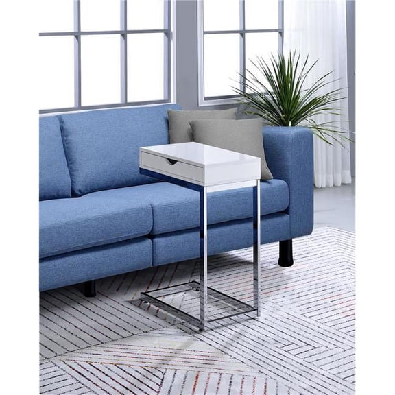 11 x 16 x 25 in. Lenora Chair Side End Table, White