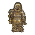 thumbnail image 1 of 11" x 17" Bronze Polystone Meditating Buddha Sculpture with Engraved Carvings and Relief Detailing, by DecMode, 1 of 8