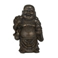 thumbnail image 1 of 11" x 17" Copper Polystone Meditating Buddha Sculpture with Engraved Carvings and Relief Detailing, by DecMode, 1 of 7