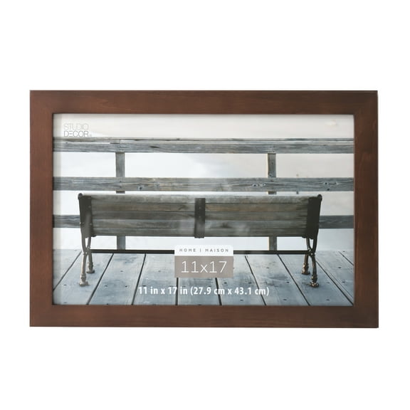 11" x 17" Espresso Home Flat Frame by Studio Decor - Includes Pre-attached Hanging Hardware - Horizontal or Vertical Display - 1 Pack