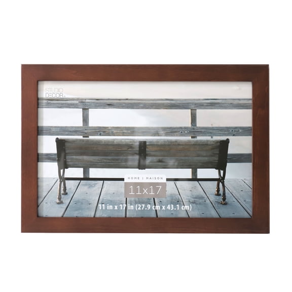 Studio Decor 11" x 17" Espresso Home Flat Frame - Includes Pre-attached Hanging Hardware, Horizontal or Vertical Display - 1 Pack