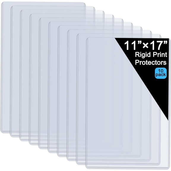 11" x 17" Hard Plastic Sheet Protectors, Menu Rigid Print Clear Certificate Waterproof Paper Sleeves Photo Document Holder, Birth Protector(10 Pack)