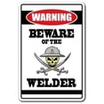 thumbnail image 1 of 11 x 17 in. Beware of the Welder Warning Sign - Steel Brass Mig Flux Welding Work Arc, 1 of 1