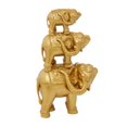 thumbnail image 1 of 11" x 18" Gold Polystone Stacked Elephant Sculpture, by DecMode, 1 of 12
