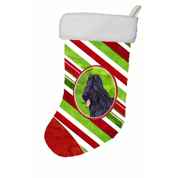 11 x 18 in. Briard Winter Snowflakes Christmas Stocking
