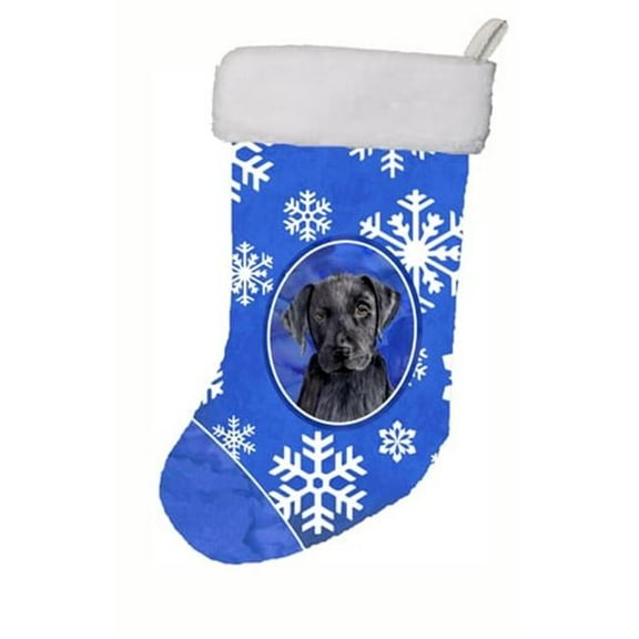 11 x 18 in. Labrador Winter Snowflakes Christmas Stocking
