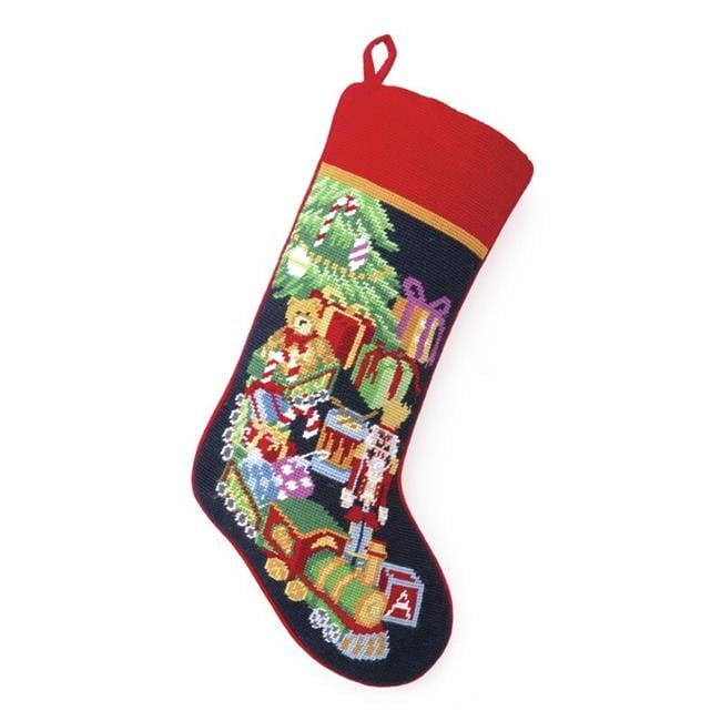 18" x 11" Embroidered Toy Train Christmas Stocking
