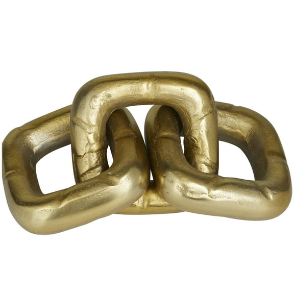 11" x 3" Gold Aluminum Chain Sculpture, by DecMode