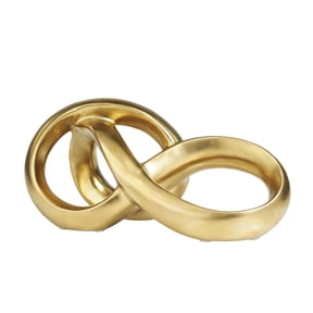 11" x 5" Gold Ceramic Infinity Loop Abstract Sculpture, by DecMode