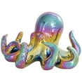 thumbnail image 1 of 11" x 7" Multi Colored Ceramic Octopus Sculpture with Rainbow Shimmer Finish, by DecMode, 1 of 10