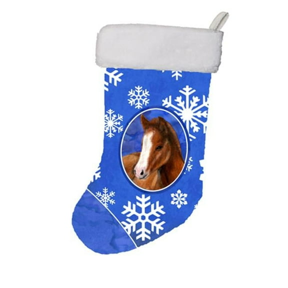 11 x 8 In. Horse Foal Winter Snowflakes Holiday Christmas Stocking