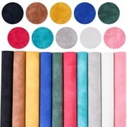 11 x 8 Inch 10 Colors Solid Suede Sheets Waterproof Smooth PU Leather Rolls Soft Velvety Touch Frosted Leather Vinyl Fabric