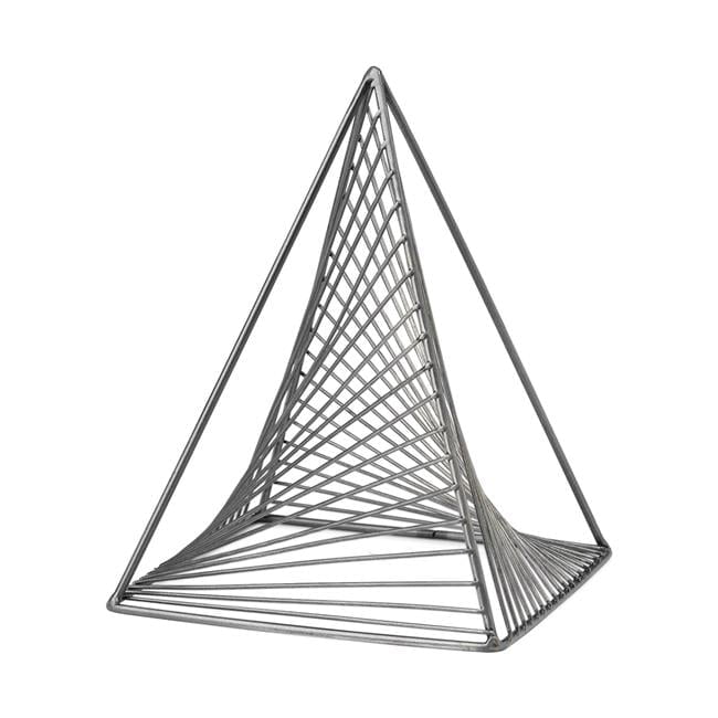 11 x 8 x 8 in. Gray Metal Triangular Sculpture