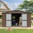 thumbnail image 1 of 11'x 9' Backyard Storage Shed with 630cu.ft, Outdoor Garden Shed with Galvanized Steel Frame & Windows,  Metal Utility Tool Storage Room with Lockable Door, Metal Tool Shed for Backyard Garden Law, 1 of 5