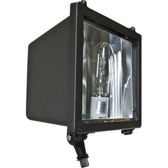 11 x 9 x 7.63 in. 100 watts Powder Coated Cast Aluminum Medium Flood Fixture with Metal Halide Lamp, Bronze