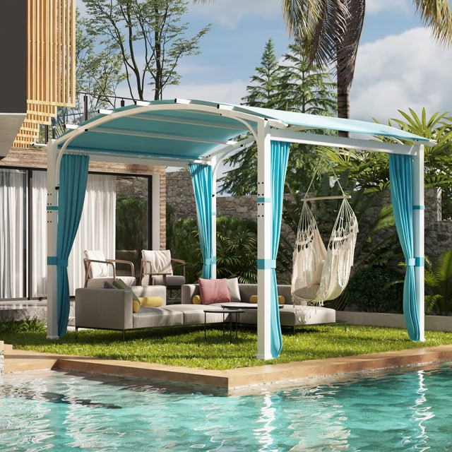 11'x11' Outdoor Pergola with Sidewalls Arched Top Outdoor Pergola