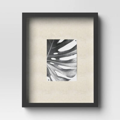 11"x14" Shadow Box Frame Black - Modern Wall-Mounted MDF Display Case, Sawtooth Back