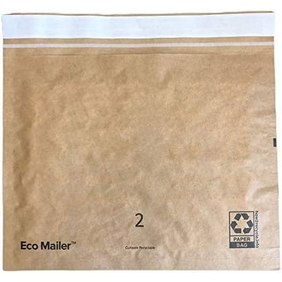 11"x8" Curbside Recyclable Padded Mailer Envelopes Eco Friendly with Self Seal Tear Strip 25