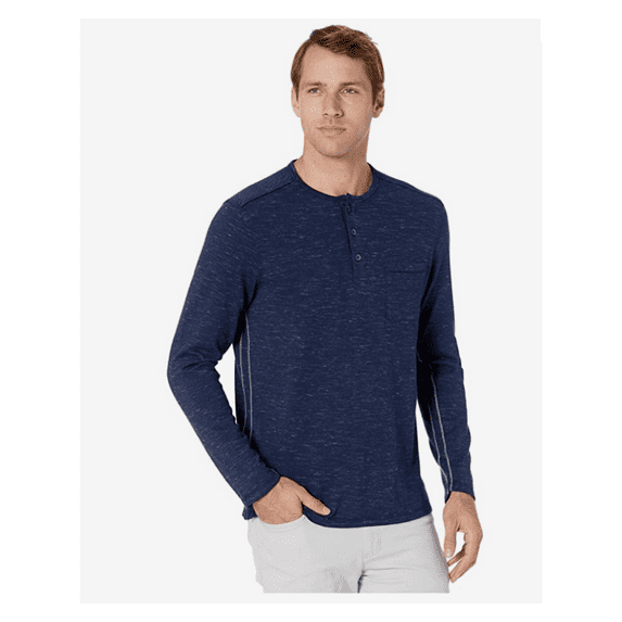 $110.00 Tommy Bahama Men's Coastal Canyon Henley , Bering Blue Heather , 2XLT
