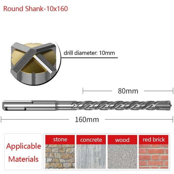 110/160Mm Tungsten Steel Alloy Cross Drill Bits Through Wall Reinforced Concrete Hard Electric Hammer Drill Bits For Rock Stone