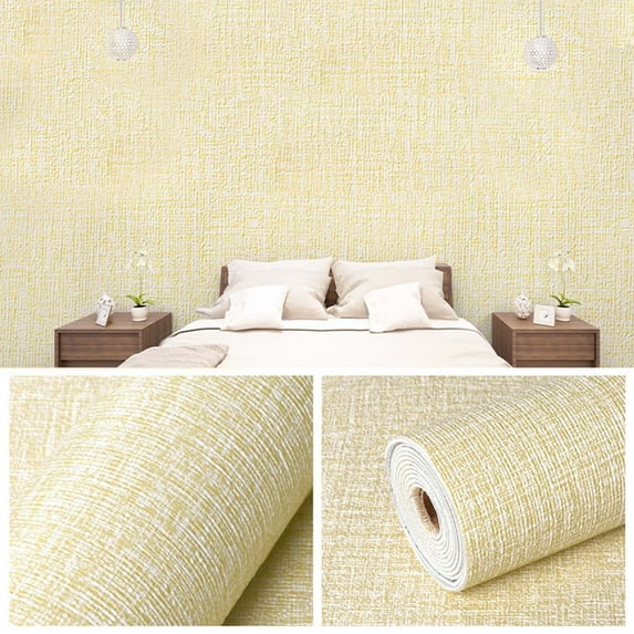 110×19.6in Wallpaper Peel And Stick Wall Panels, Linen Peel And Stick Wallpaper, PVC Waterproof Wall Stickers Adhesive Contact Paper, DIY Wall Trim for Kitchen Bathroom Wall Home Decor, 1 Roll, Beige