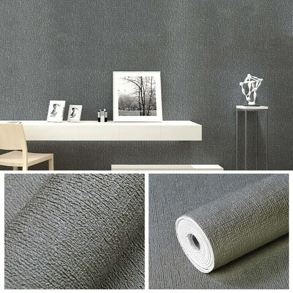 110×19.6in Wallpaper Peel And Stick Wall Panels, Linen Peel And Stick Wallpaper, PVC Waterproof Wall Stickers Adhesive Contact Paper, DIY Wall Trim for Kitchen Bathroom Wall Home Decor, 1 Roll, Gray