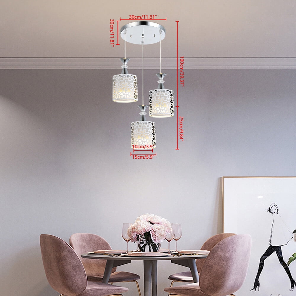 110-220V 3-80W 3-Light Island Chandelier Kitchen Ceiling Light Pendant Lamp Lighting Fixture Applicable Area About ＞3m²  for Dining Room, Living Room, Corridor