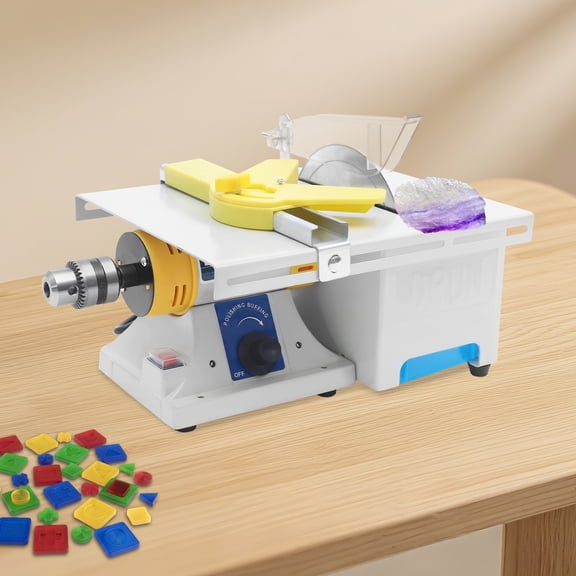 110-220V 350W Mini Table Saw Machine, Alloy Bench Polisher Machine Set for Polishing and Cutting Small Materials.