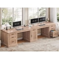 thumbnail image 1 of 110.3" Long Two Person Desk with 7 Drawers and Storage Cabinet, Farmhouse Computer Desk for Home Office, 1 of 7