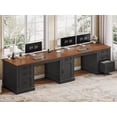 thumbnail image 1 of 110.3" Long Two Person Desk with 7 Drawers and Storage Cabinet, Farmhouse Computer Desk for Home Office, 1 of 7