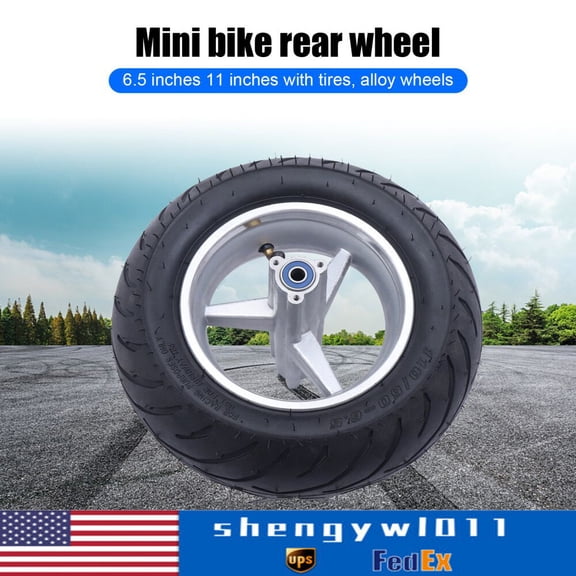 110/50-6.5 Rear Wheel Mini Pocket Bike Wheel w/ Tyre Alloy Rim Hub Inner Tube