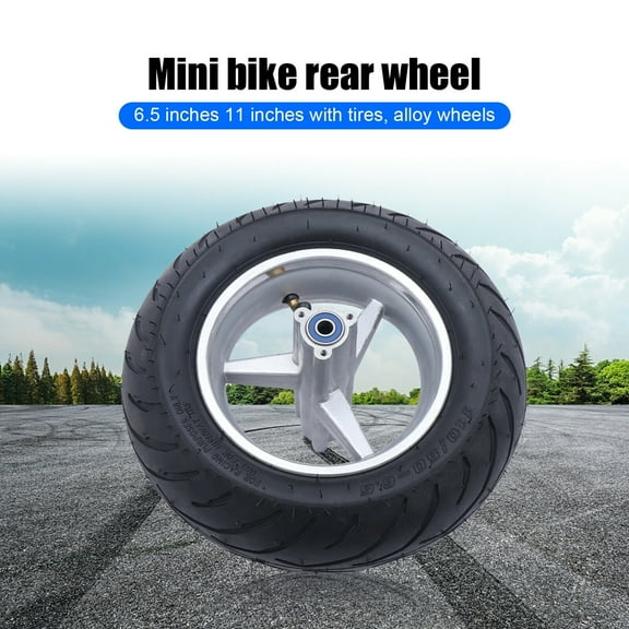 110/50-6.5 Rear Wheel Mini Pocket Bike Wheel with Tyre Alloy Rim Hub Inner Tube, Fits for Mini Motor Bike 49cc 2 stroke