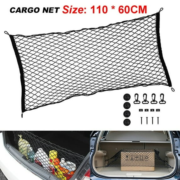 110*60CM Car Trunk Net Bag Hook Hanging Bag Storage Bag Tail Box Sundries Net Storage Net