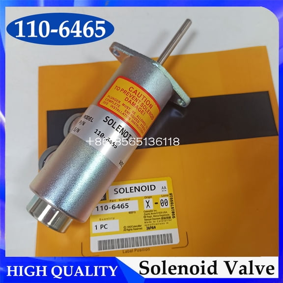 110-6466 12V-Fuel Shutoff Solenoid, Shutoff Valve, Pillar agan E 110 3304B 6466 3306B 3406B 3406C, 3306