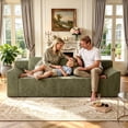 thumbnail image 1 of HSUNNS 71" 3 Setaser Sofa, Comfy Extra Deep Seat 3 Seater Couch for Living Room with Soft Upholstered, Free 3 Pillows, No Assembly Required, Green, 1 of 7