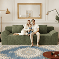 thumbnail image 1 of HSUNNS 71" 3 Setaser Sofa, Comfy Extra Deep Seat 3 Seater Couch for Living Room with Soft Upholstered, Free 3 Pillows, No Assembly Required, Green, 1 of 6