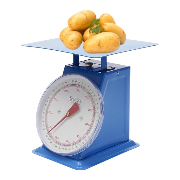 110-LBS Heavy Duty Portion-Control Mechanical Kitchen and Food Scale, Industrial Dial Scale, with Iron Platform for Supermarkets, Food Markets, Snack Shops Express Packing, Vegetable Markets