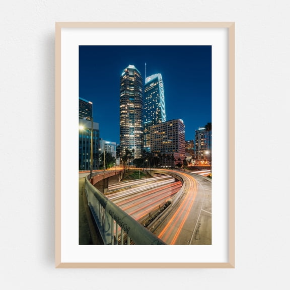110 LOOP - Los Angeles California Photography Oak Framed Wall Art Print 24 x 36 inches