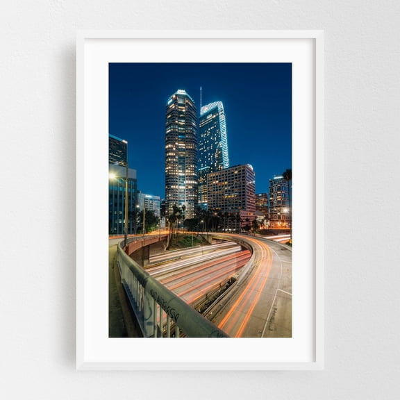 110 LOOP - Los Angeles California Photography White Framed Wall Art Print 20 x 30 inches