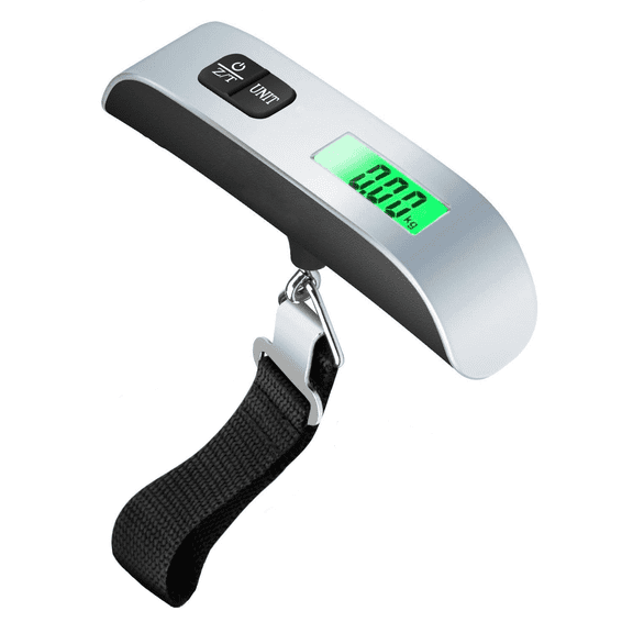 110 Lbs Digital Hanging Luggage Scale with Backlit for Travel, Rubber Paint Handle