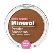 Ruby Kisses Mineral Pressed Powder Foundation, Medium to Full Coverage Natural Finish 0.35 Ounce Chestnut