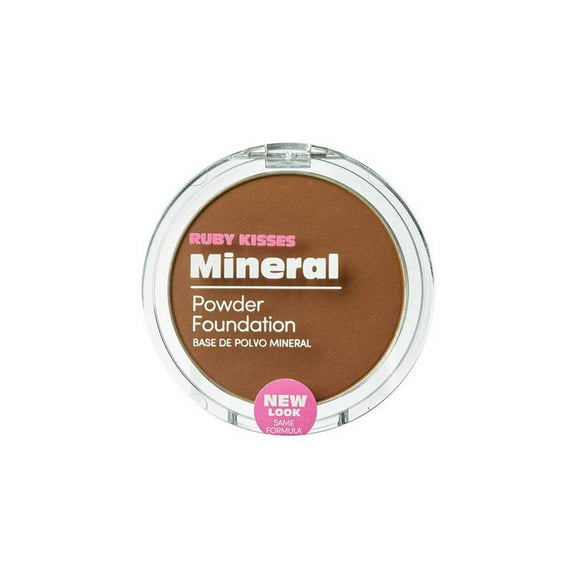 Ruby Kisses Mineral Pressed Powder Foundation, Medium to Full Coverage Natural Finish 0.35 Ounce (Chestnut)
