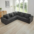 thumbnail image 1 of 110''Modular Sectional Couches for Living Room, Cloud Boneless Compressed Sectional Sofa, Oversized L Shaped 5 Seater Upholstered Memory Foam Sofa, No Assembly, Chenille Gray, 1 of 1