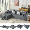 thumbnail image 1 of 110" Oversized L-Shaped Sectional Sofa Modern Modular Cloud Couch with Deep Seating Upholstered Sofa for Living Room Bedroom, No Assembly Required,Gray Corduroy, 1 of 10