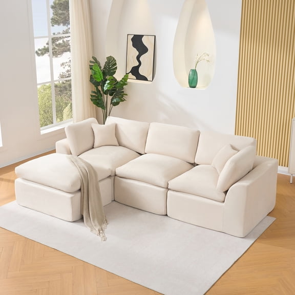 110" Modular Sectional Sofa – Deep Seat Foam Couch, No Assembly Required for Living Room or Bedroom